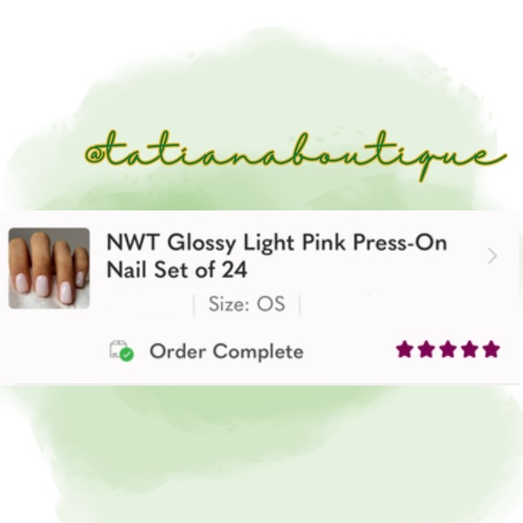 NEW Gold Foil Sage Green Yellow Elegant Press On Nail Kit Glue French - Picture 2 of 8